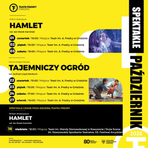 Zdjęcie Gniezno. Klasyczny bunt i rodzinna magia – bogaty repertuar październikowy w Teatrze Fredry